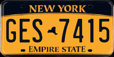 NY license plate GES7415