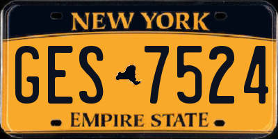 NY license plate GES7524
