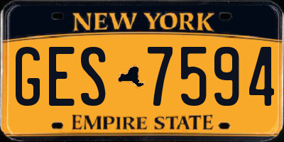 NY license plate GES7594