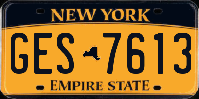 NY license plate GES7613