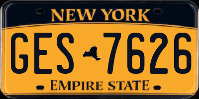 NY license plate GES7626