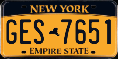 NY license plate GES7651