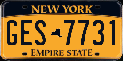 NY license plate GES7731