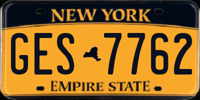 NY license plate GES7762