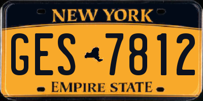 NY license plate GES7812