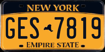 NY license plate GES7819