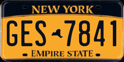 NY license plate GES7841