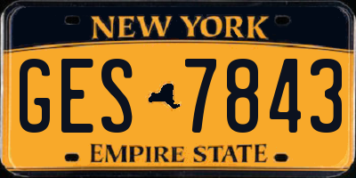 NY license plate GES7843