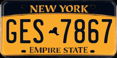 NY license plate GES7867