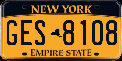 NY license plate GES8108
