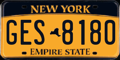 NY license plate GES8180