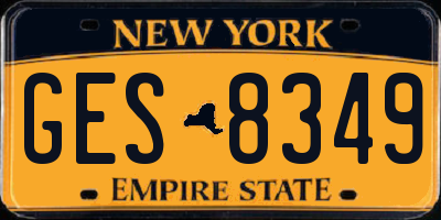 NY license plate GES8349