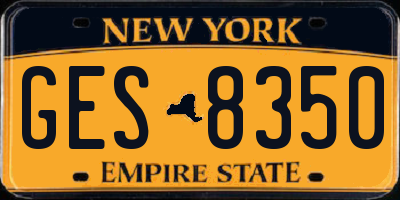 NY license plate GES8350