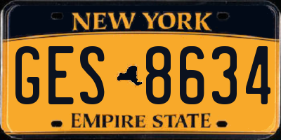 NY license plate GES8634