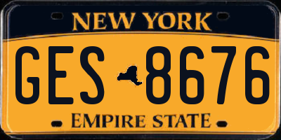 NY license plate GES8676