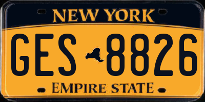 NY license plate GES8826