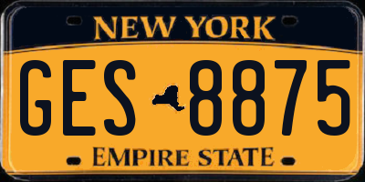 NY license plate GES8875