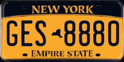 NY license plate GES8880