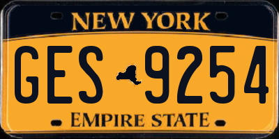 NY license plate GES9254