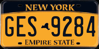 NY license plate GES9284