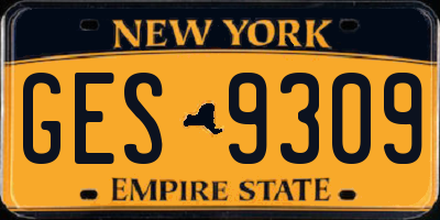 NY license plate GES9309