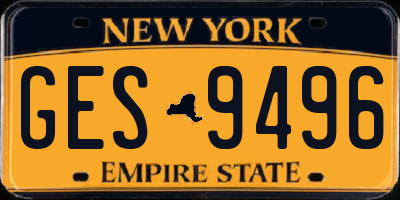 NY license plate GES9496
