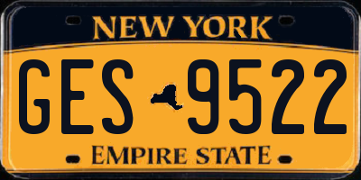 NY license plate GES9522