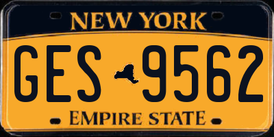 NY license plate GES9562