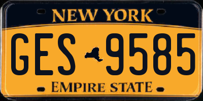 NY license plate GES9585