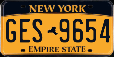 NY license plate GES9654