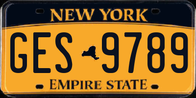 NY license plate GES9789
