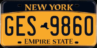 NY license plate GES9860