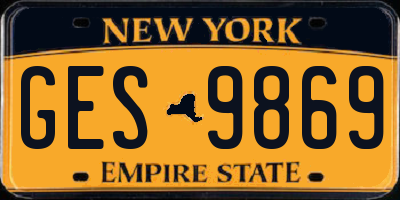 NY license plate GES9869