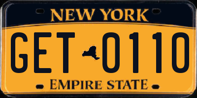 NY license plate GET0110