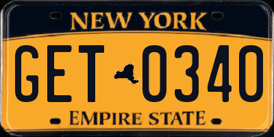 NY license plate GET0340