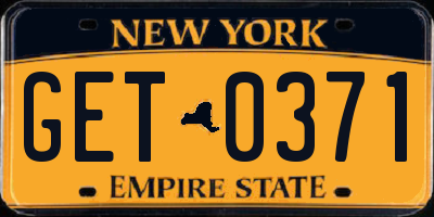 NY license plate GET0371