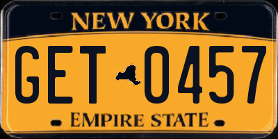 NY license plate GET0457