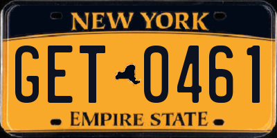 NY license plate GET0461