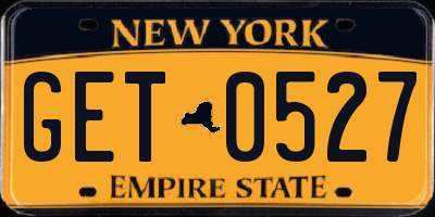 NY license plate GET0527