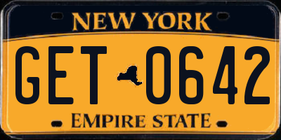 NY license plate GET0642
