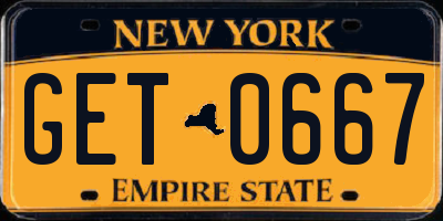 NY license plate GET0667