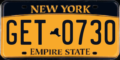 NY license plate GET0730
