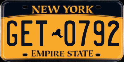 NY license plate GET0792