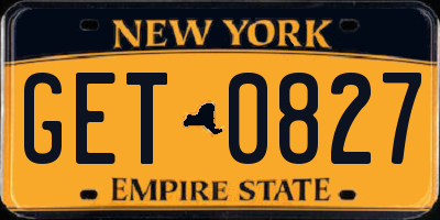 NY license plate GET0827