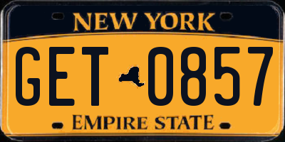 NY license plate GET0857