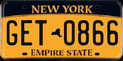 NY license plate GET0866