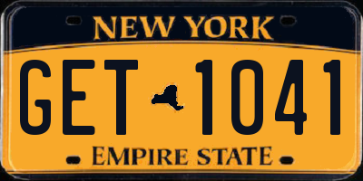 NY license plate GET1041