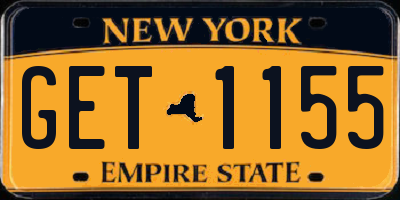 NY license plate GET1155