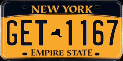NY license plate GET1167