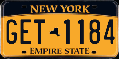 NY license plate GET1184